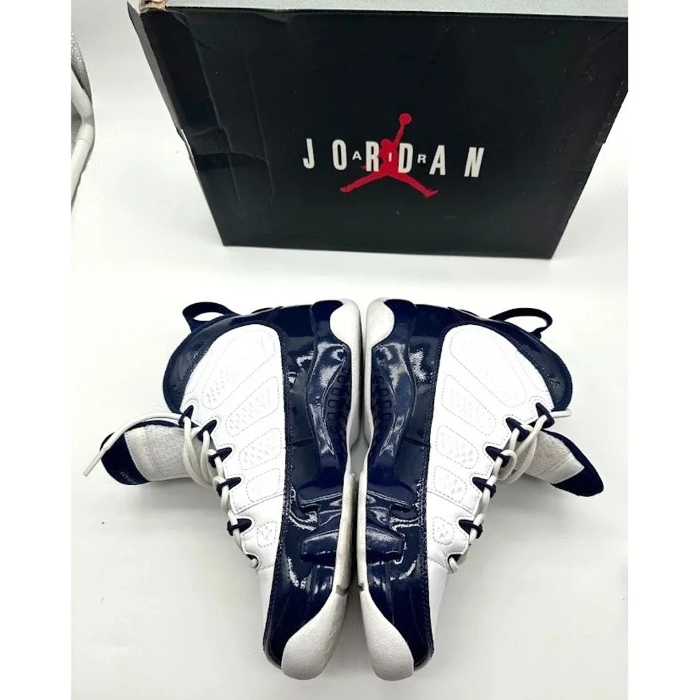 Nike Air Jordan 9 Retro GS White University Blue 302359-145 Size 7Y w/ Box